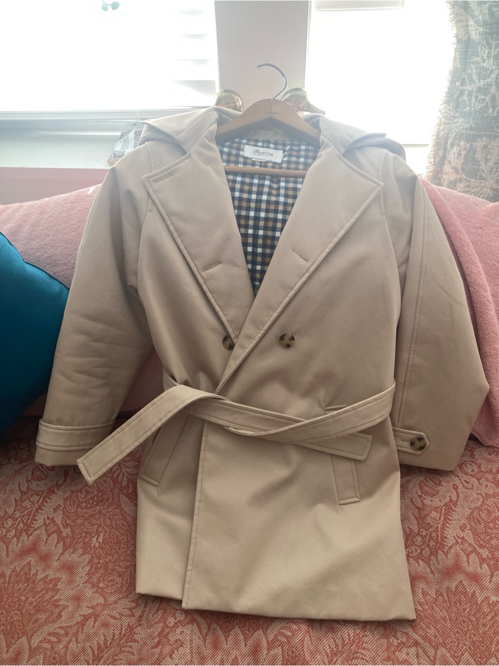 Classic Beige Trench Coat with Belt - Bonpoint